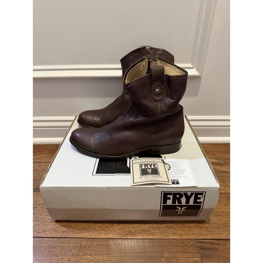Frye Melissa Button Short Boots Size 10M Brown